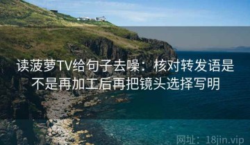 读菠萝TV给句子去噪：核对转发语是不是再加工后再把镜头选择写明