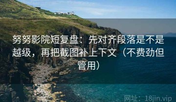 努努影院短复盘：先对齐段落是不是越级，再把截图补上下文（不费劲但管用）