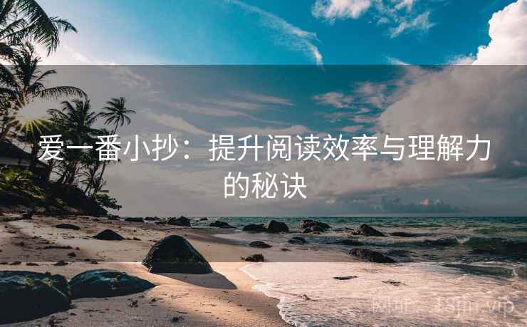 爱一番小抄：提升阅读效率与理解力的秘诀